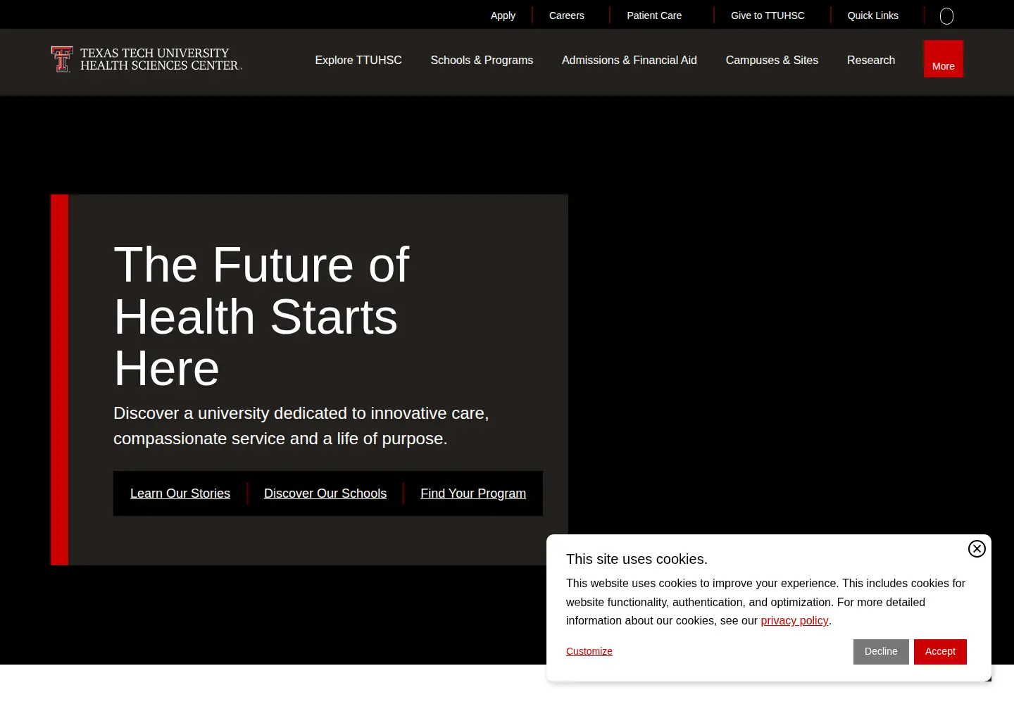Screenshot of ttuhsc.edu