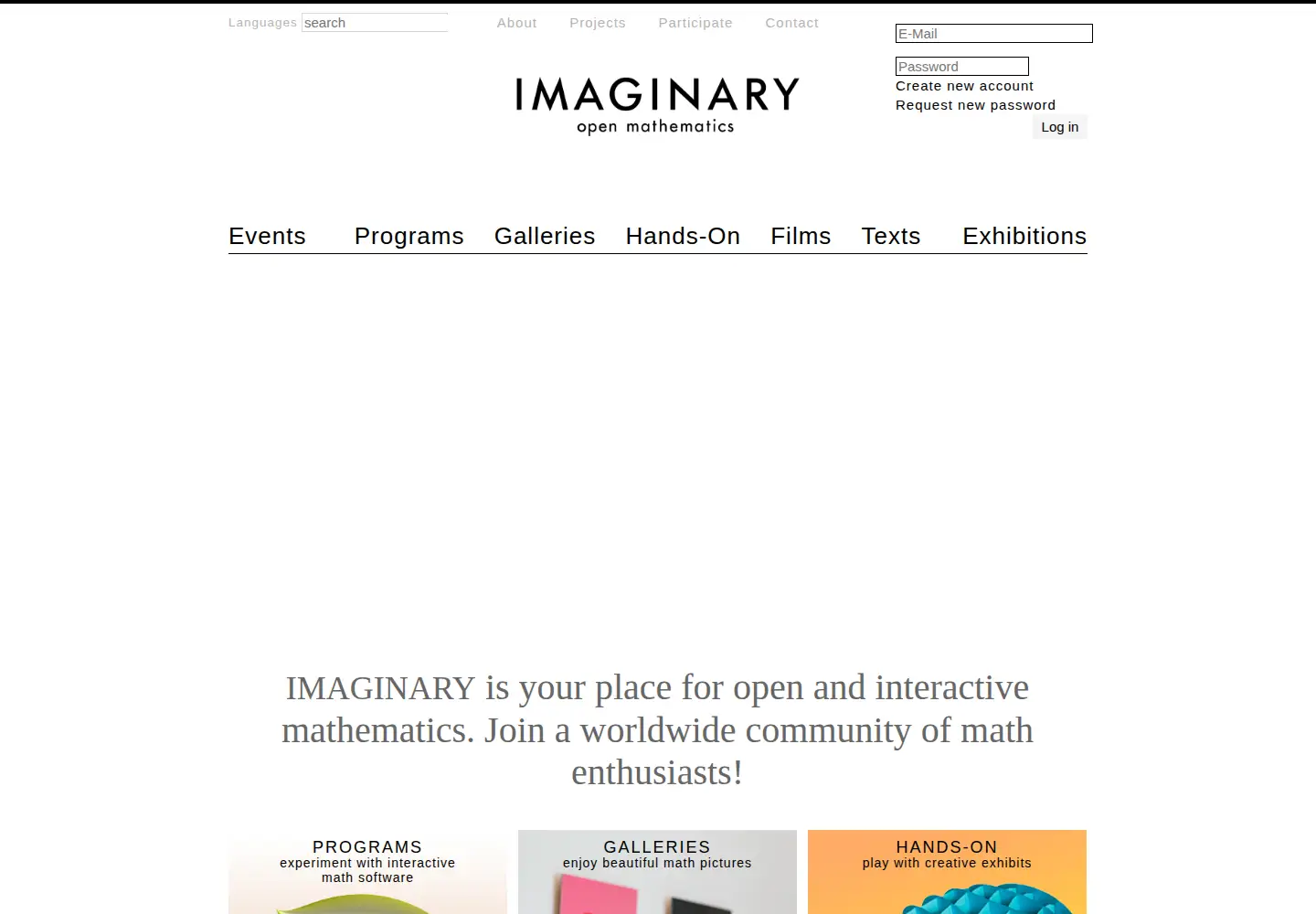 Screenshot of imaginary.org