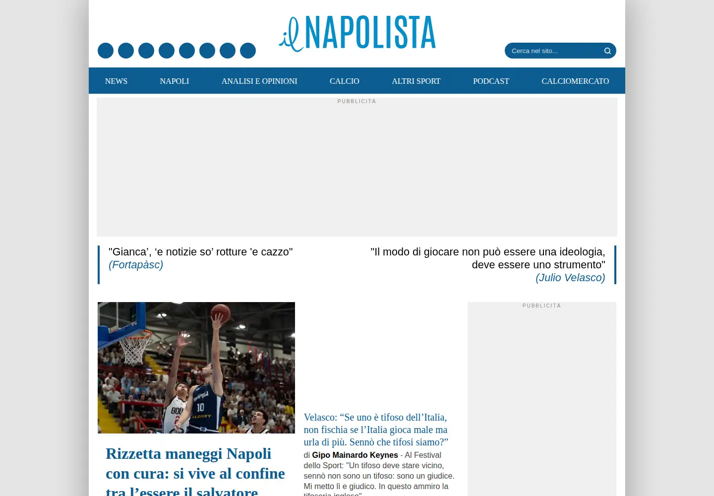 Screenshot of ilnapolista.it