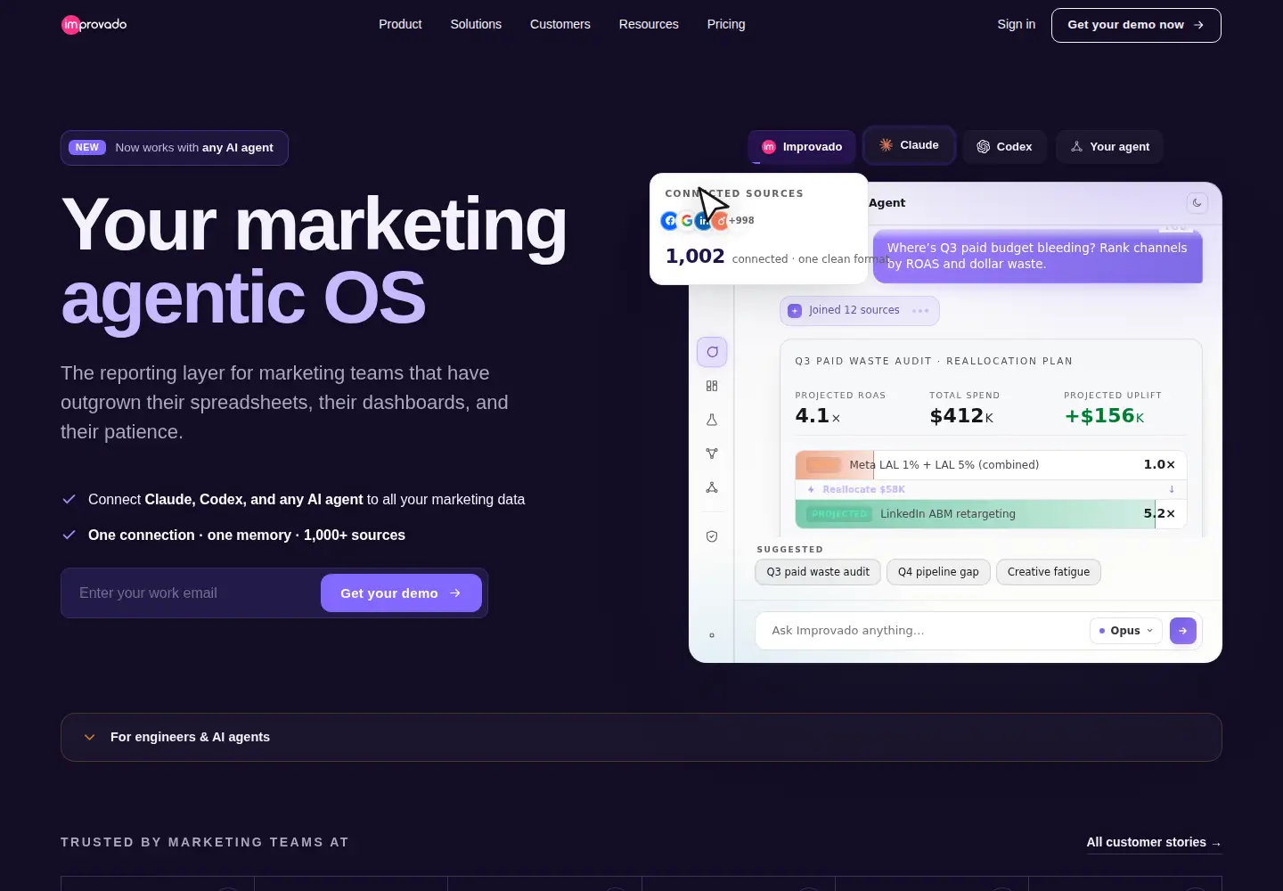 Screenshot of improvado.io