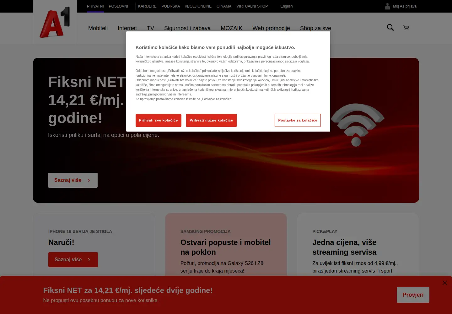 Screenshot of a1.hr