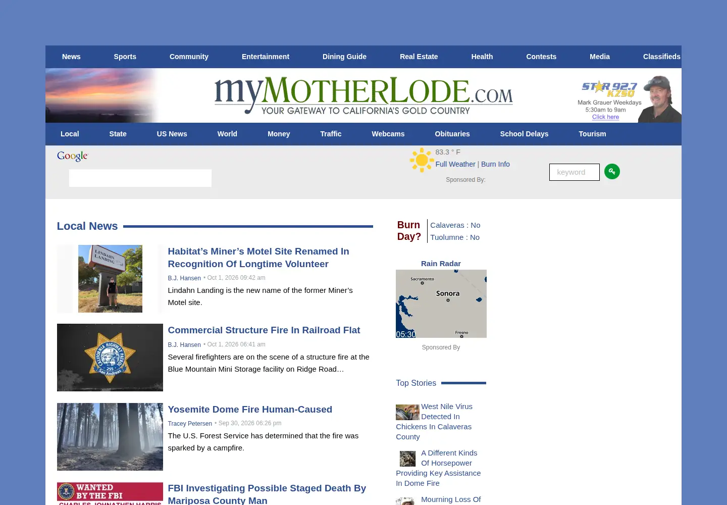 Screenshot of mymotherlode.com