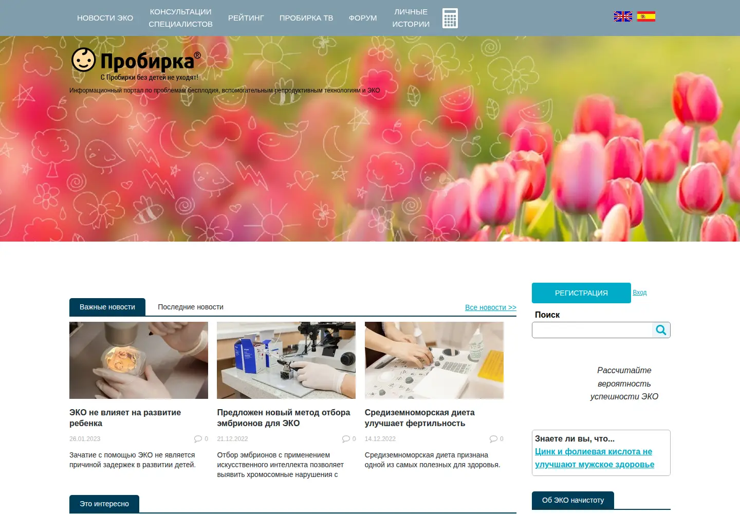 Screenshot of probirka.org