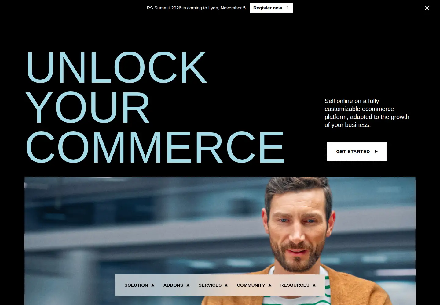 Screenshot of prestashop.com