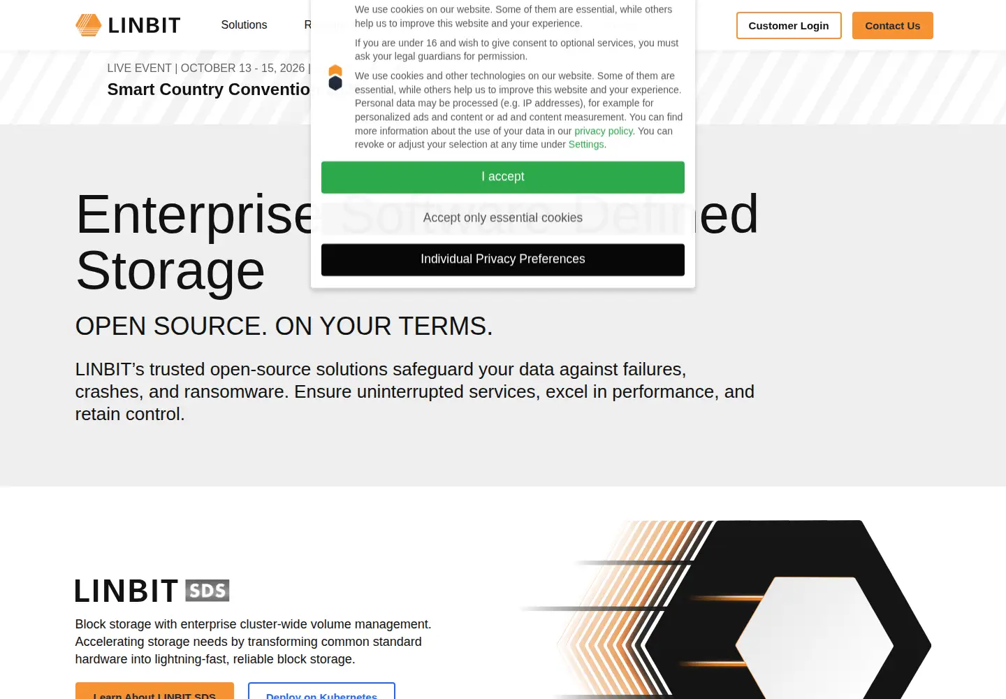 Screenshot of linbit.com