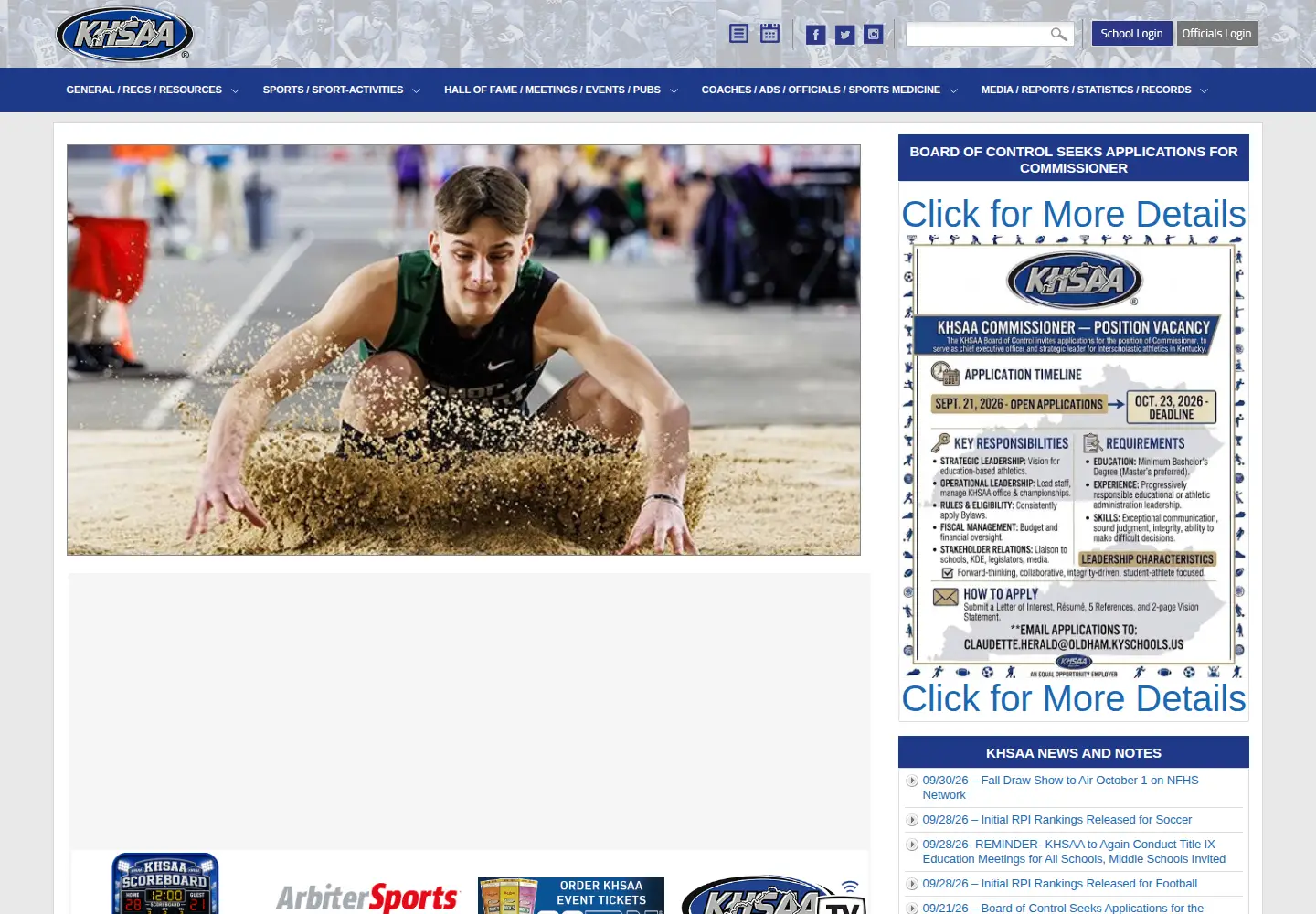 Screenshot of khsaa.org