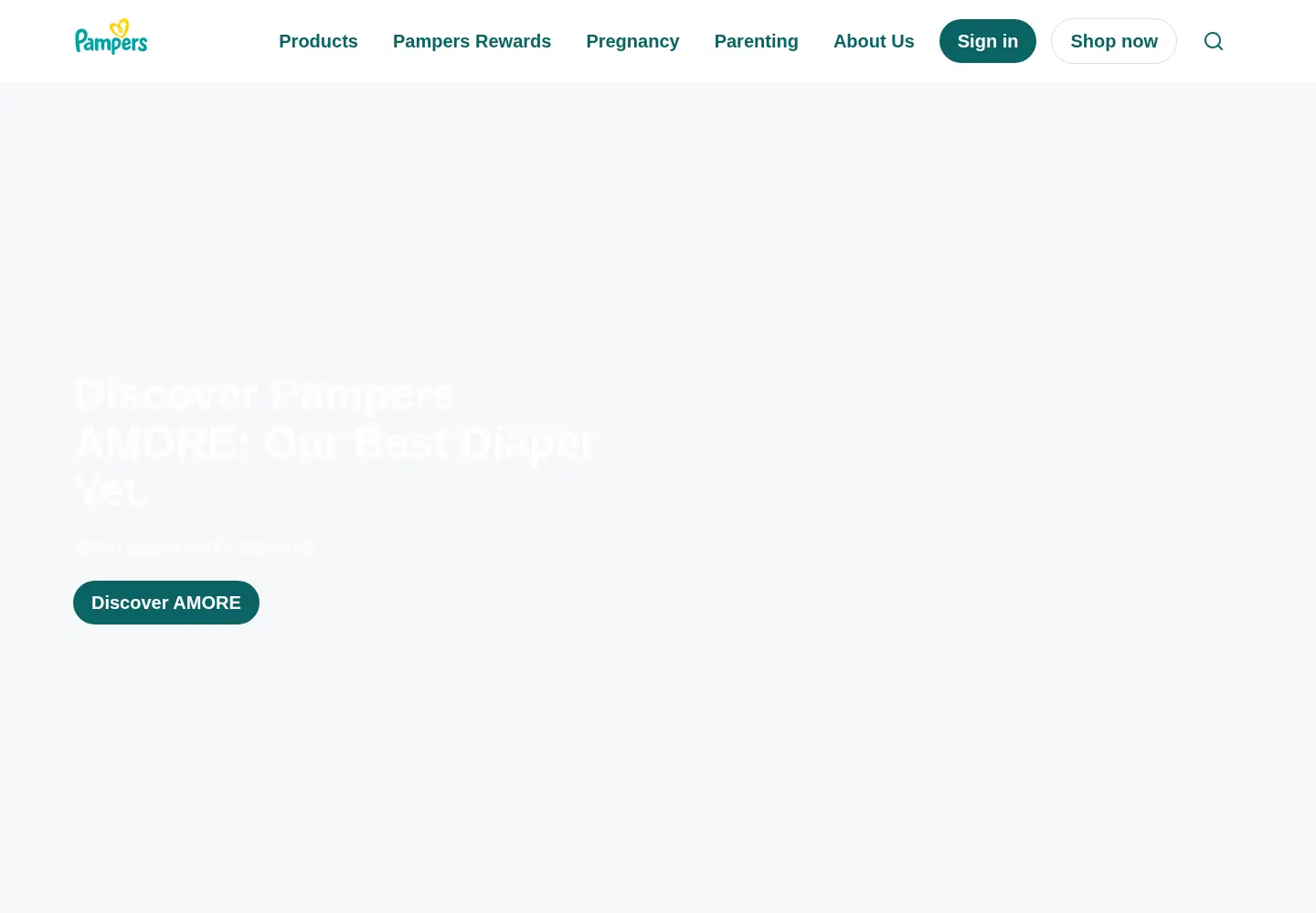 Screenshot of pampers.com