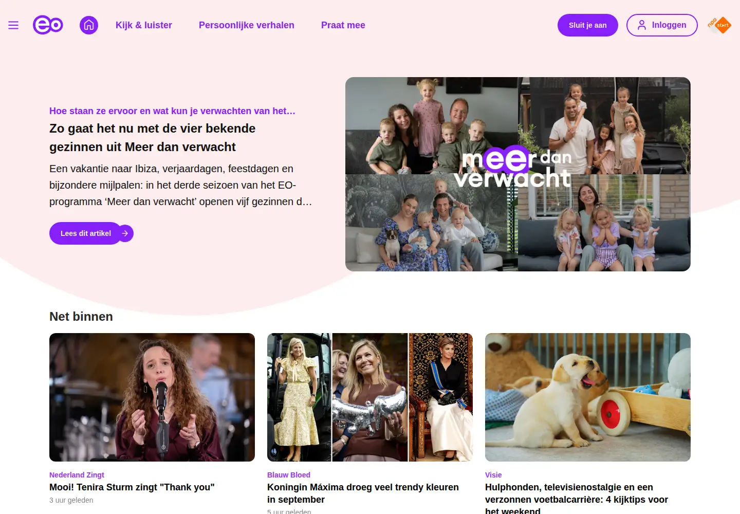 Screenshot of eo.nl