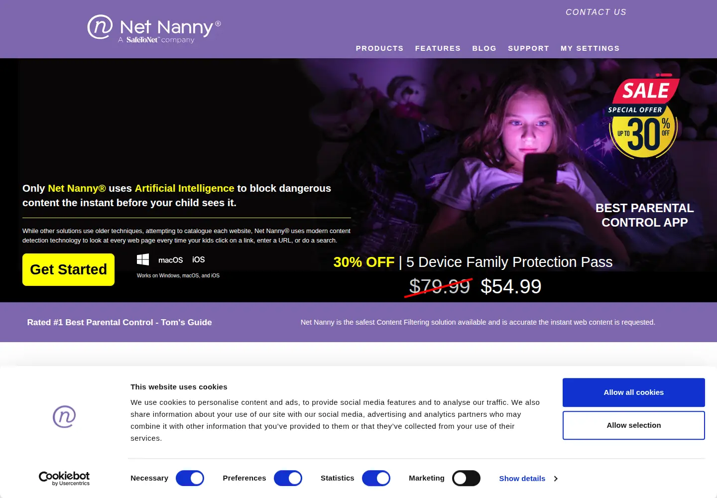 Screenshot of netnanny.com