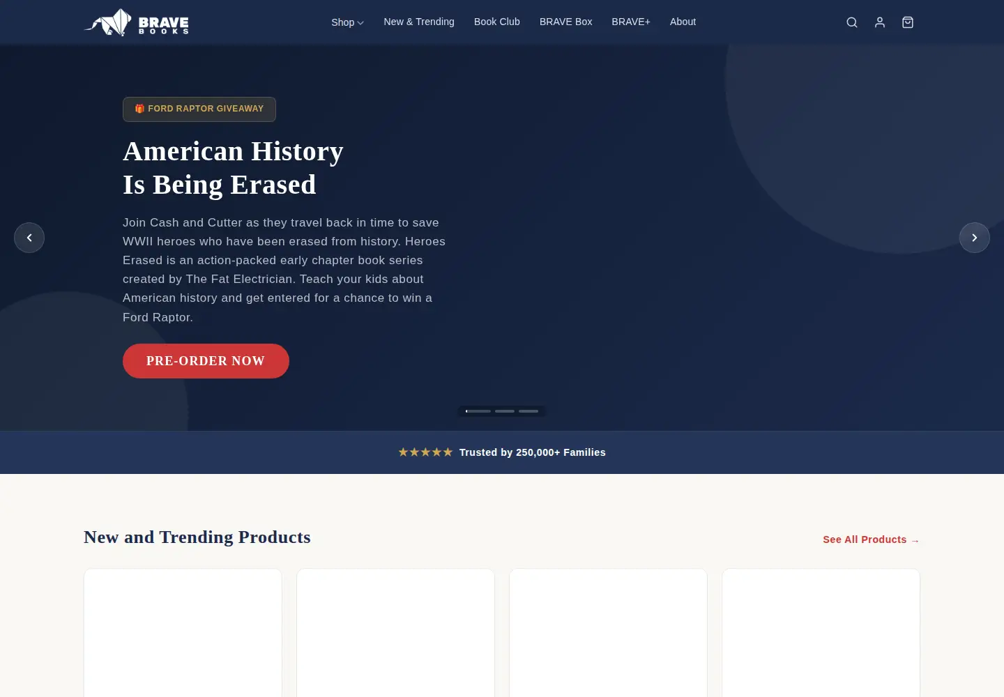 Screenshot of bravebooks.us