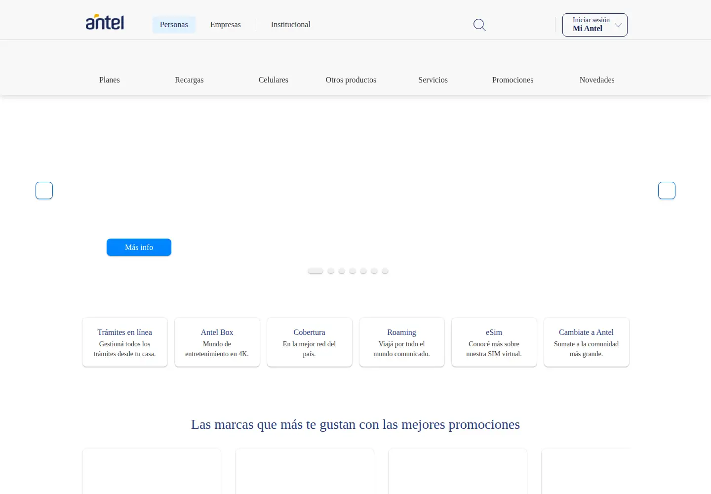 Screenshot of antel.com.uy