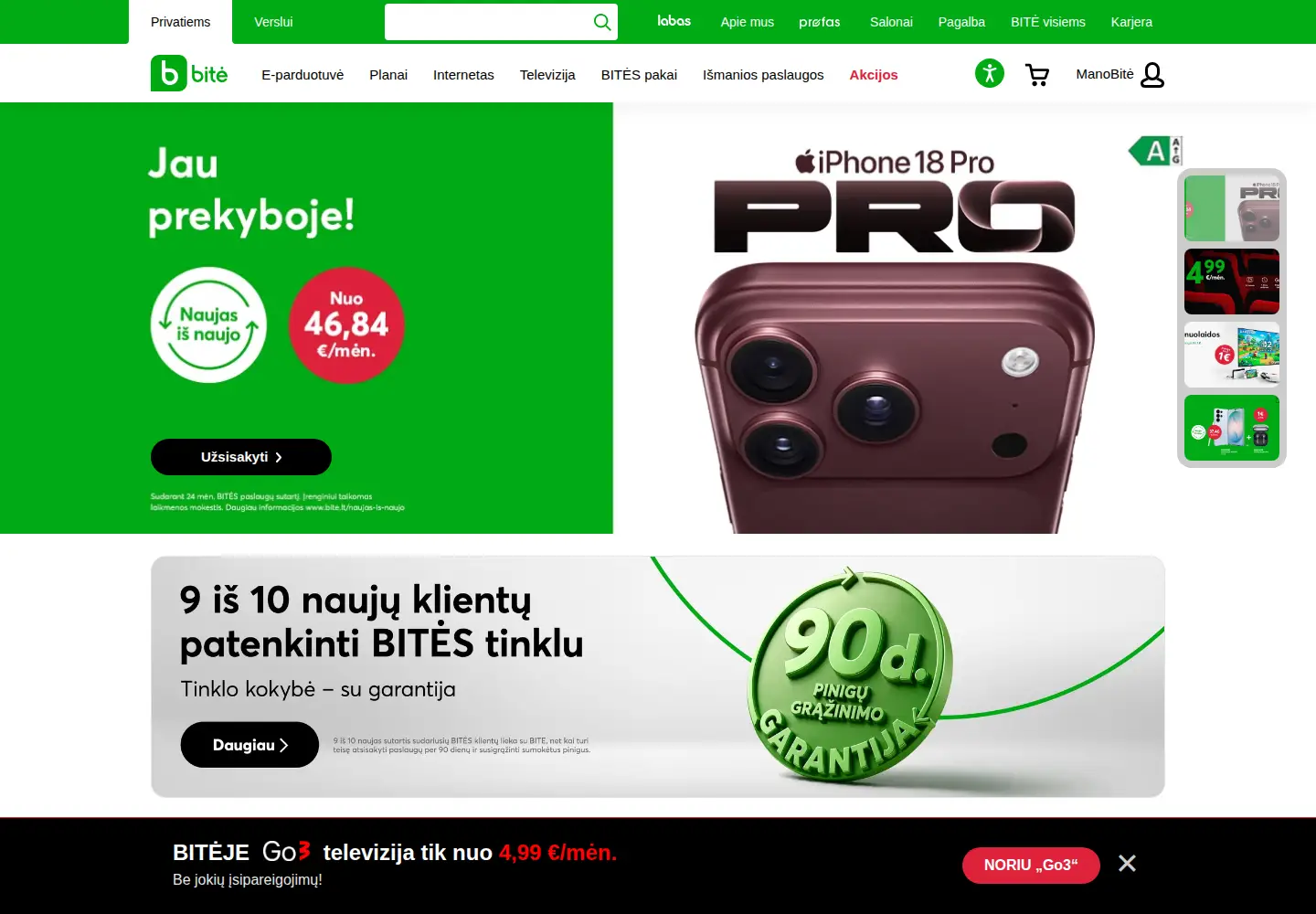 Screenshot of bite.lt