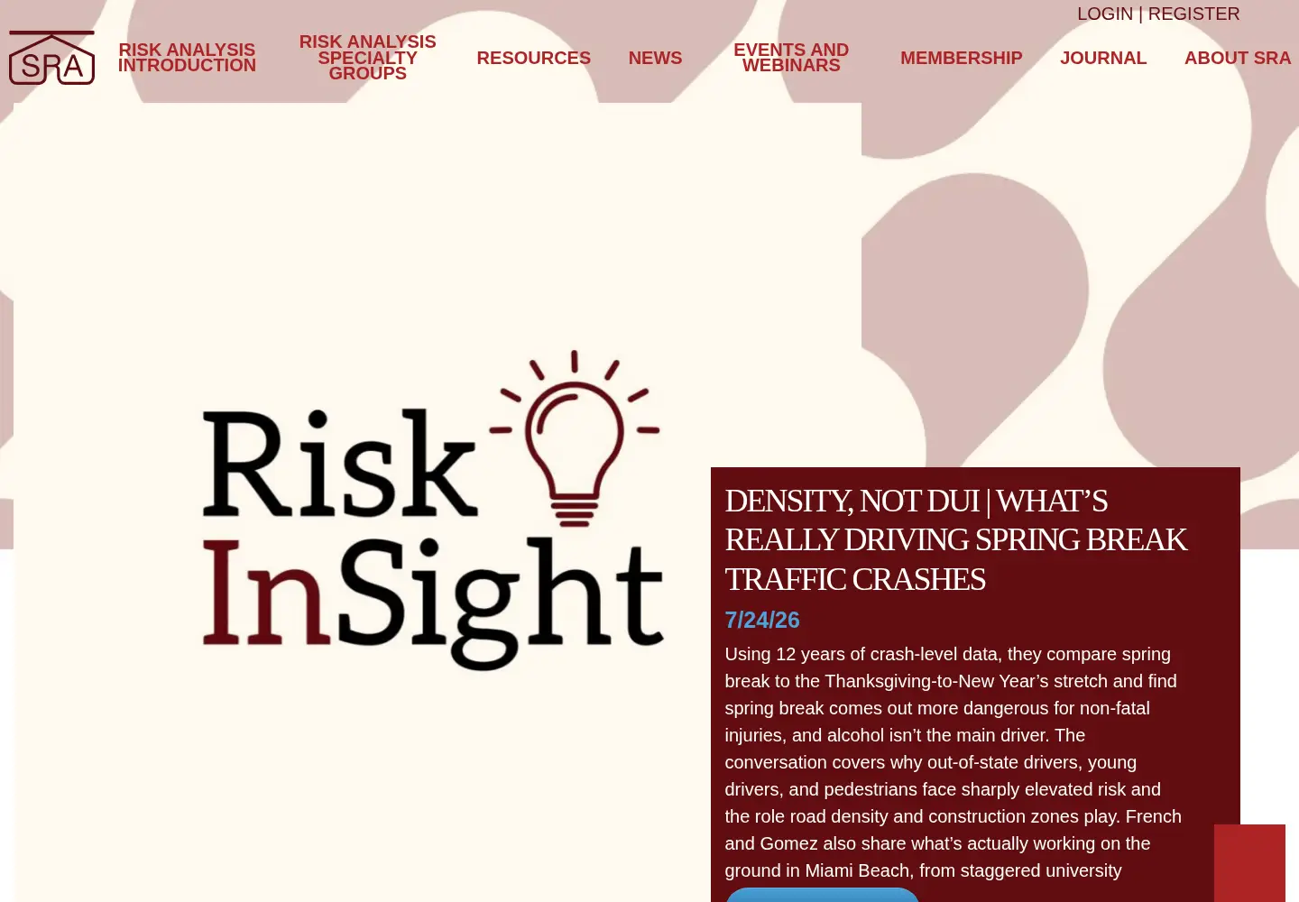 Screenshot of sra.org