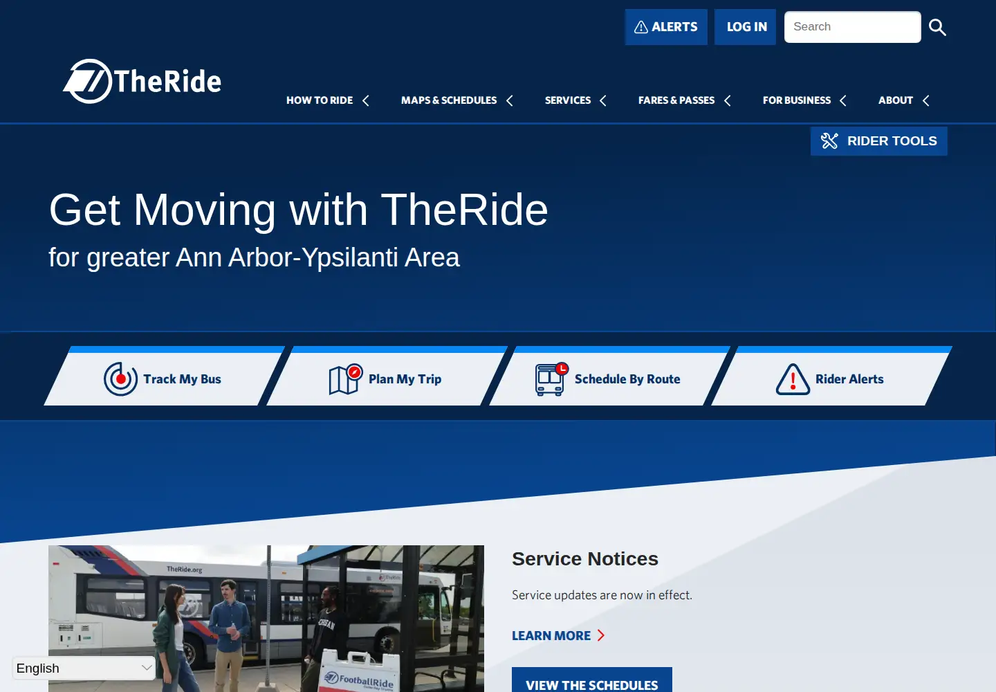 Screenshot of theride.org