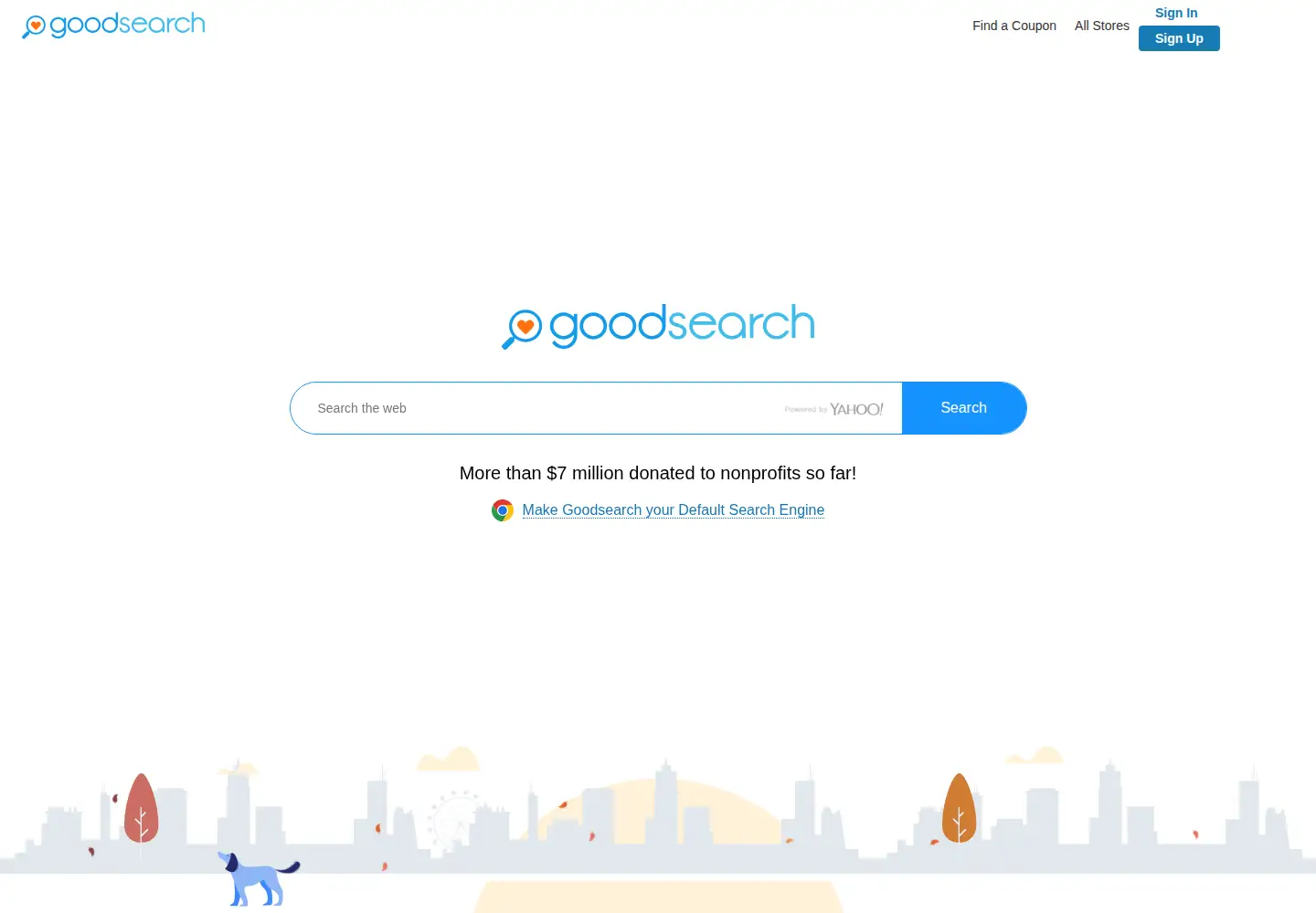 Screenshot of goodsearch.com