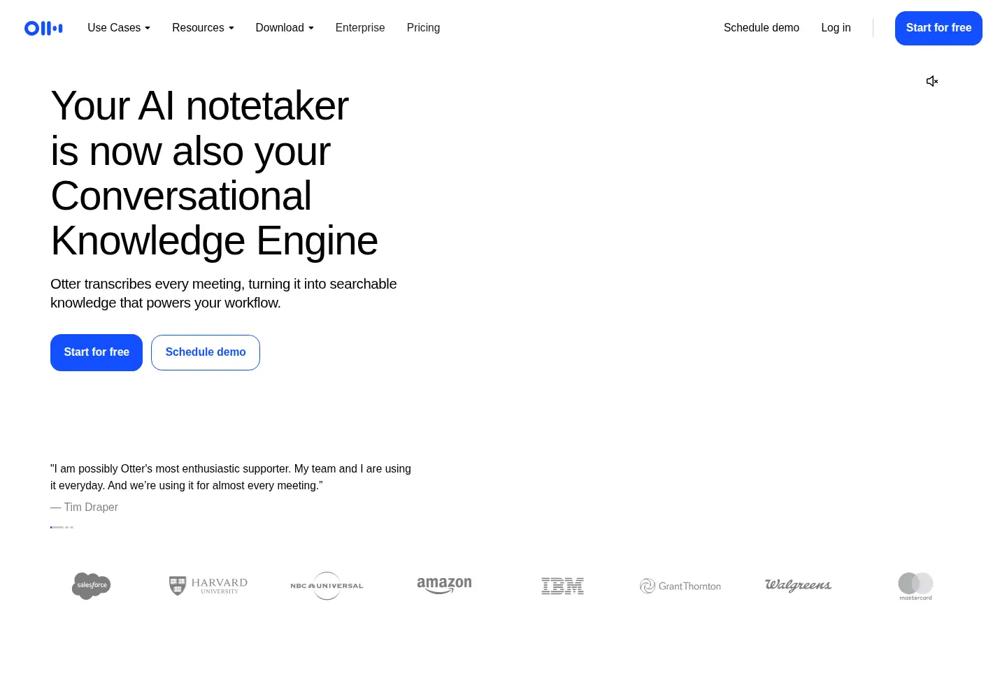 Screenshot of otter.ai