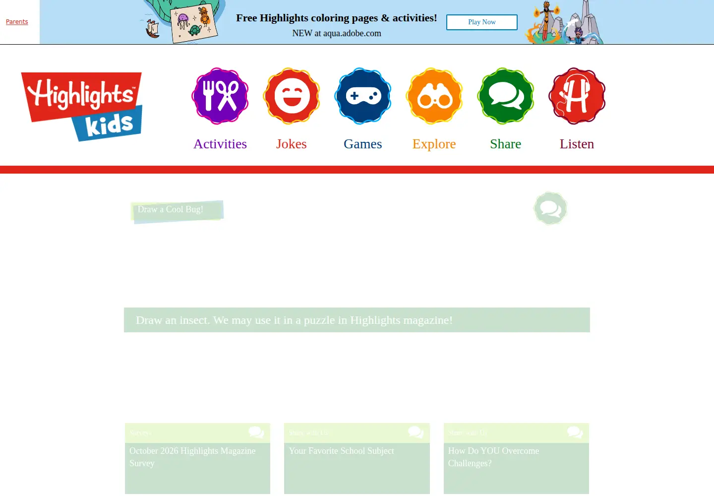 Screenshot of highlightskids.com