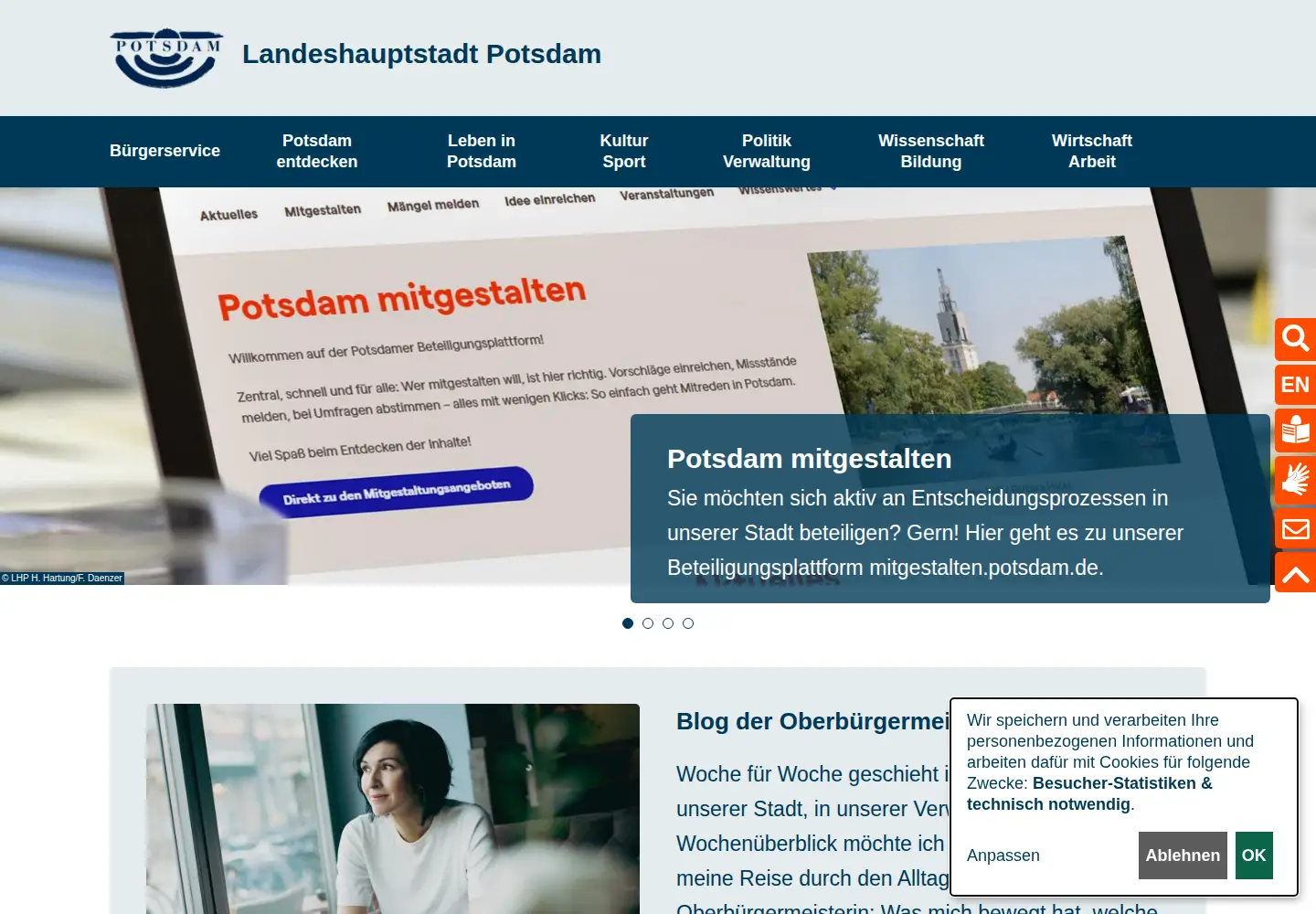 Screenshot of potsdam.de