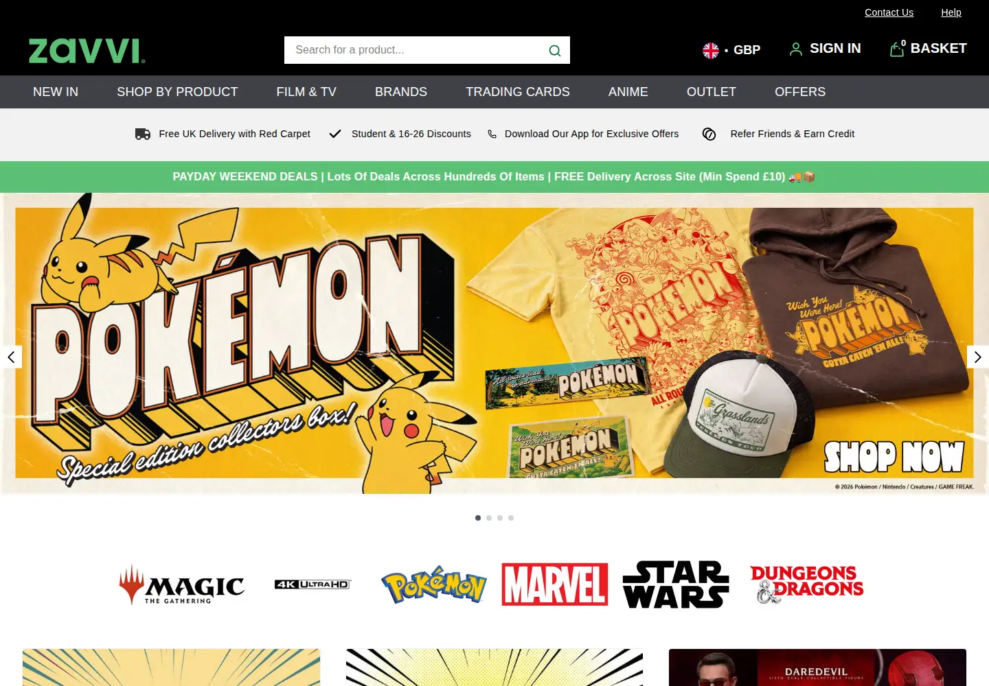 Screenshot of zavvi.com