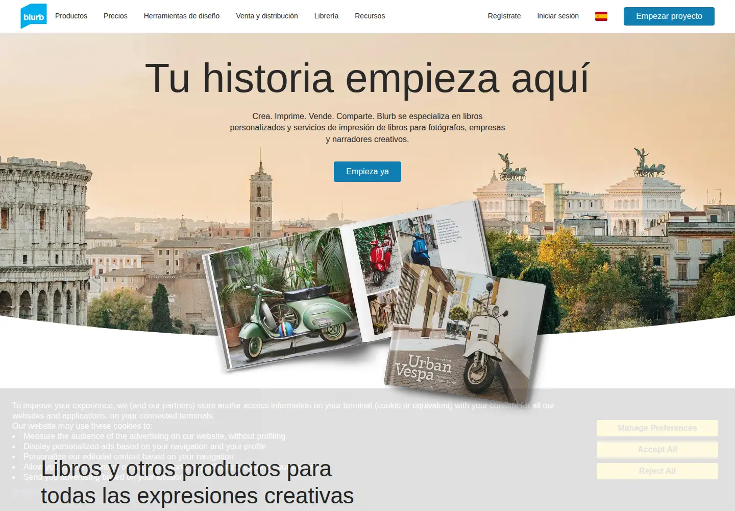 Screenshot of blurb.es