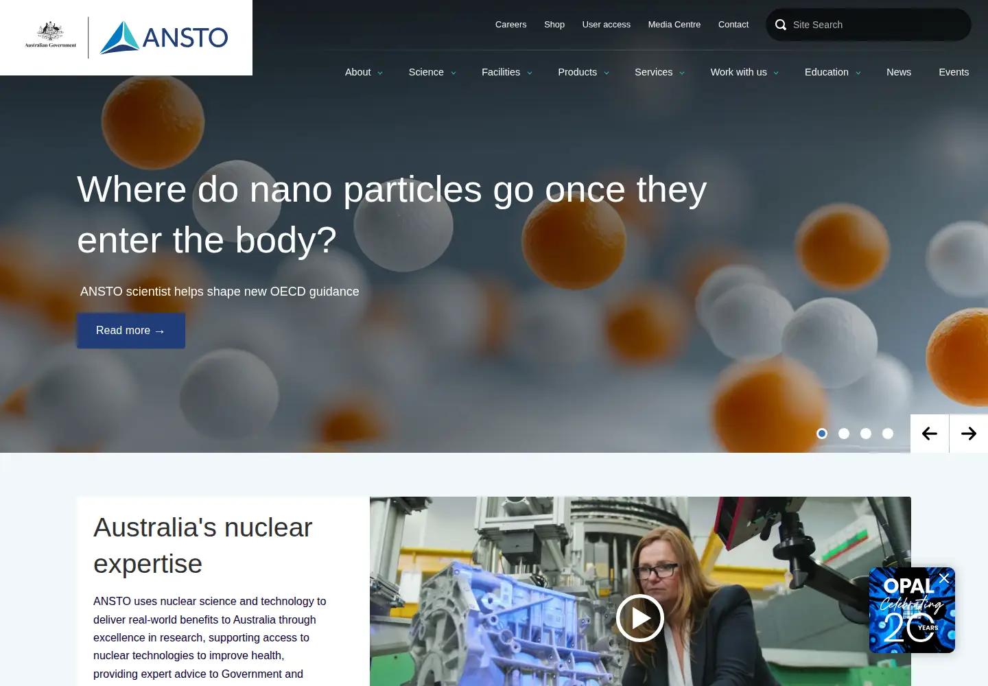 Screenshot of synchrotron.org.au