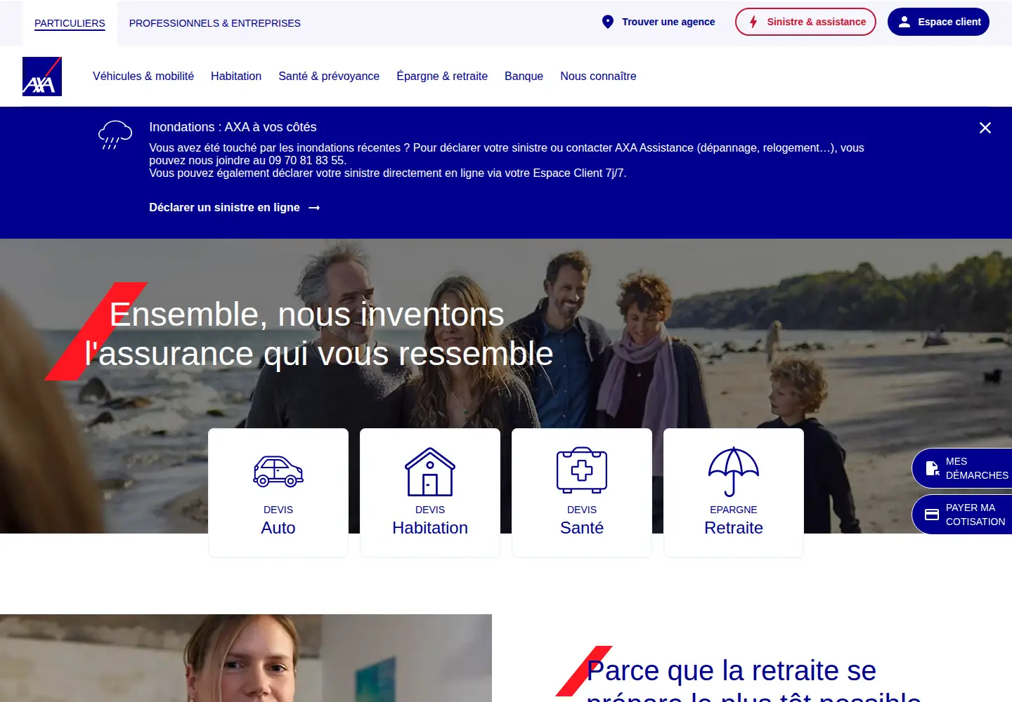 Screenshot of axa.fr