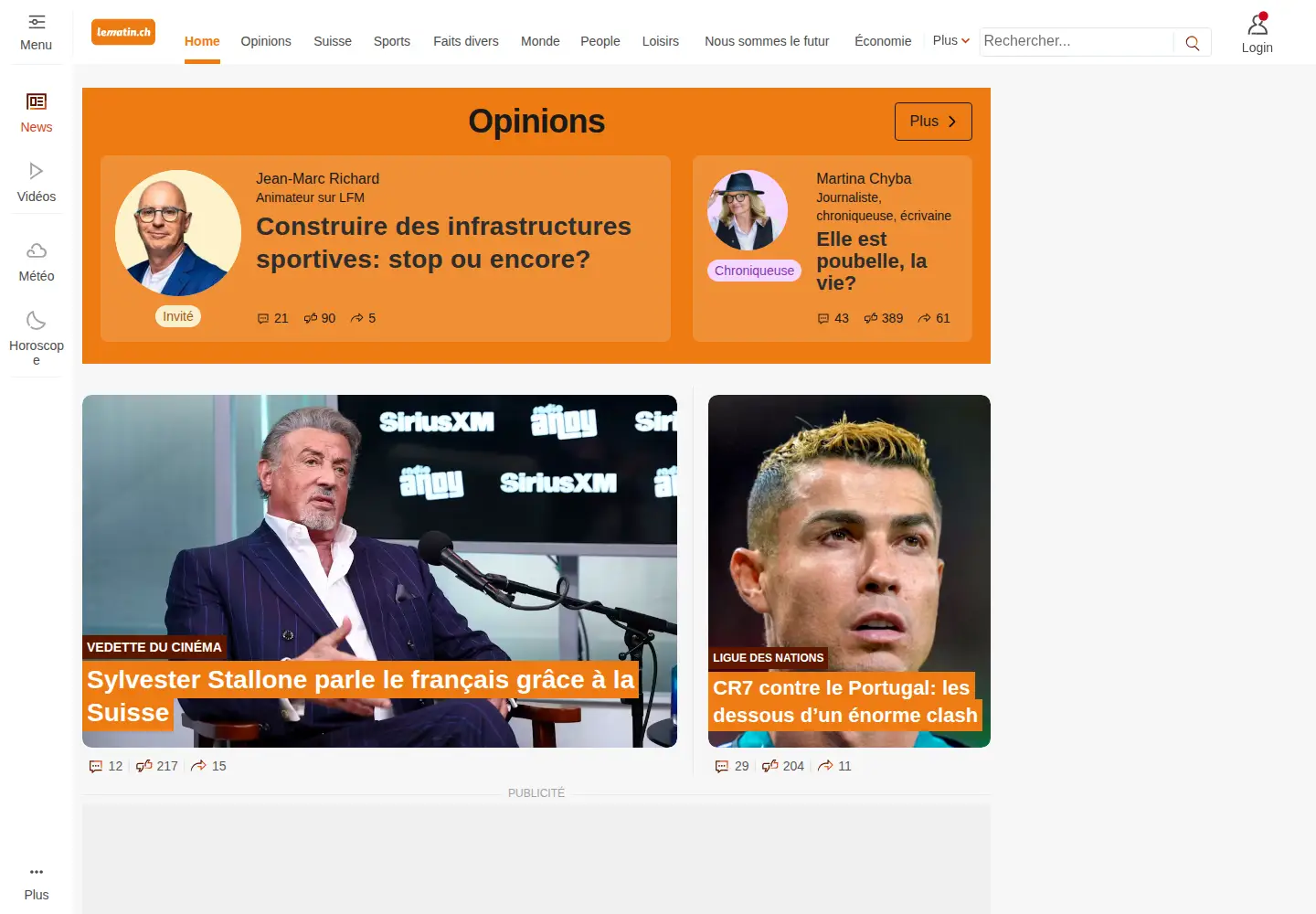 Screenshot of lematin.ch