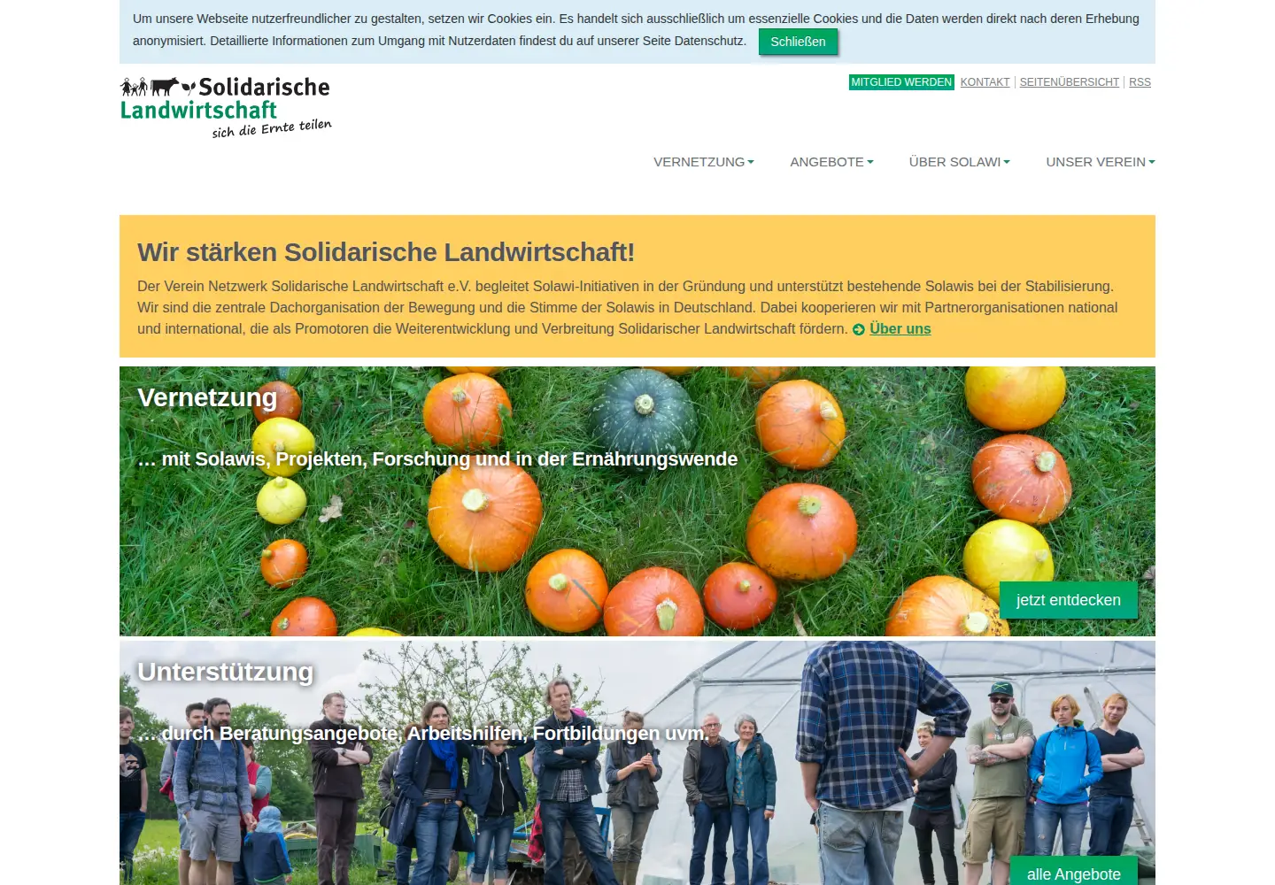Screenshot of solidarische-landwirtschaft.org