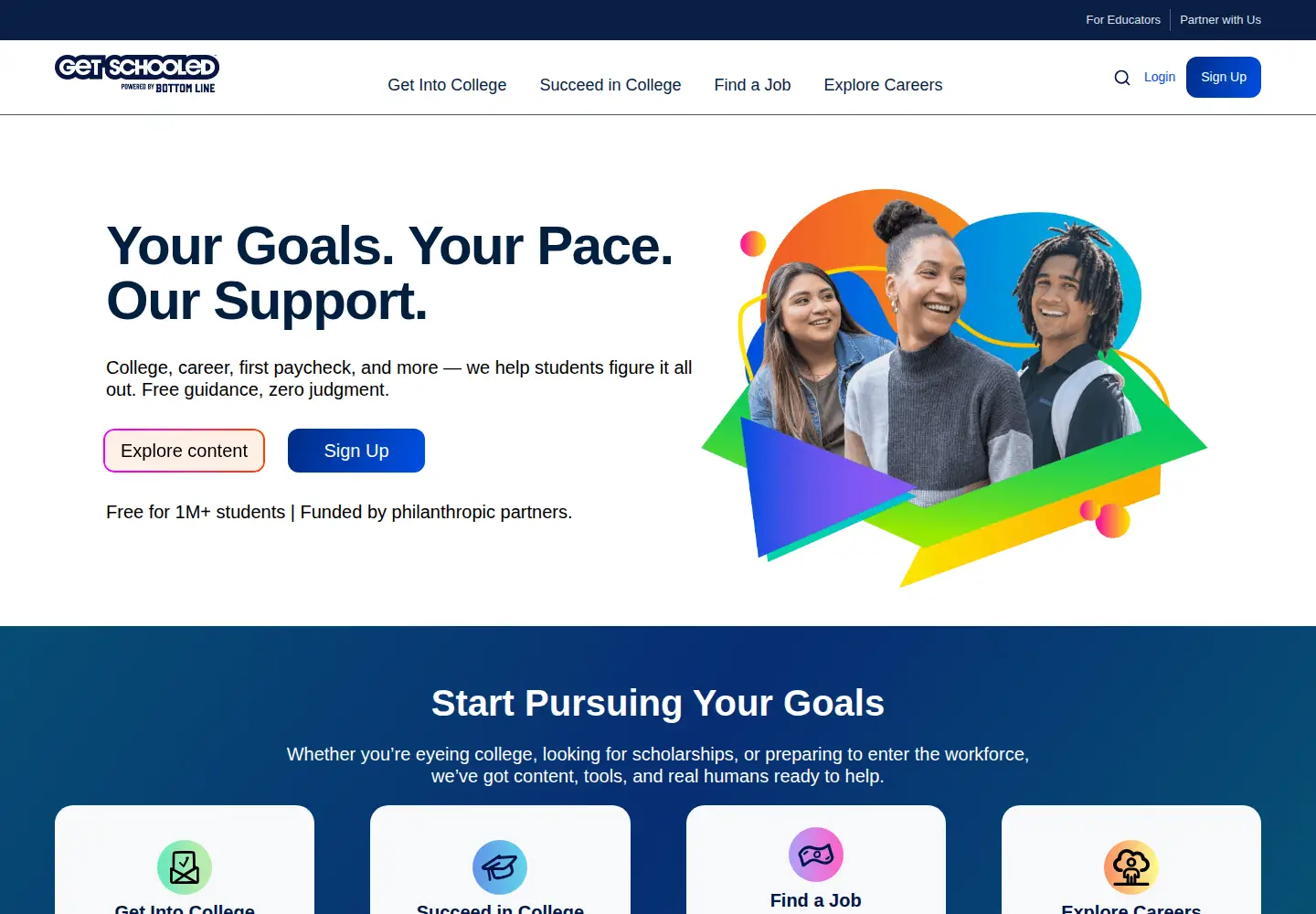 Screenshot of getschooled.com