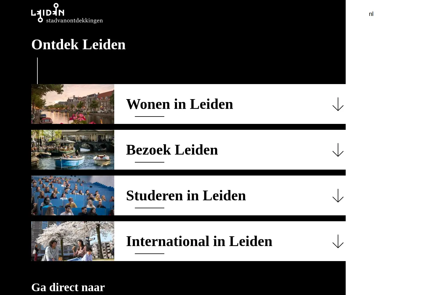 Screenshot of leiden.nl