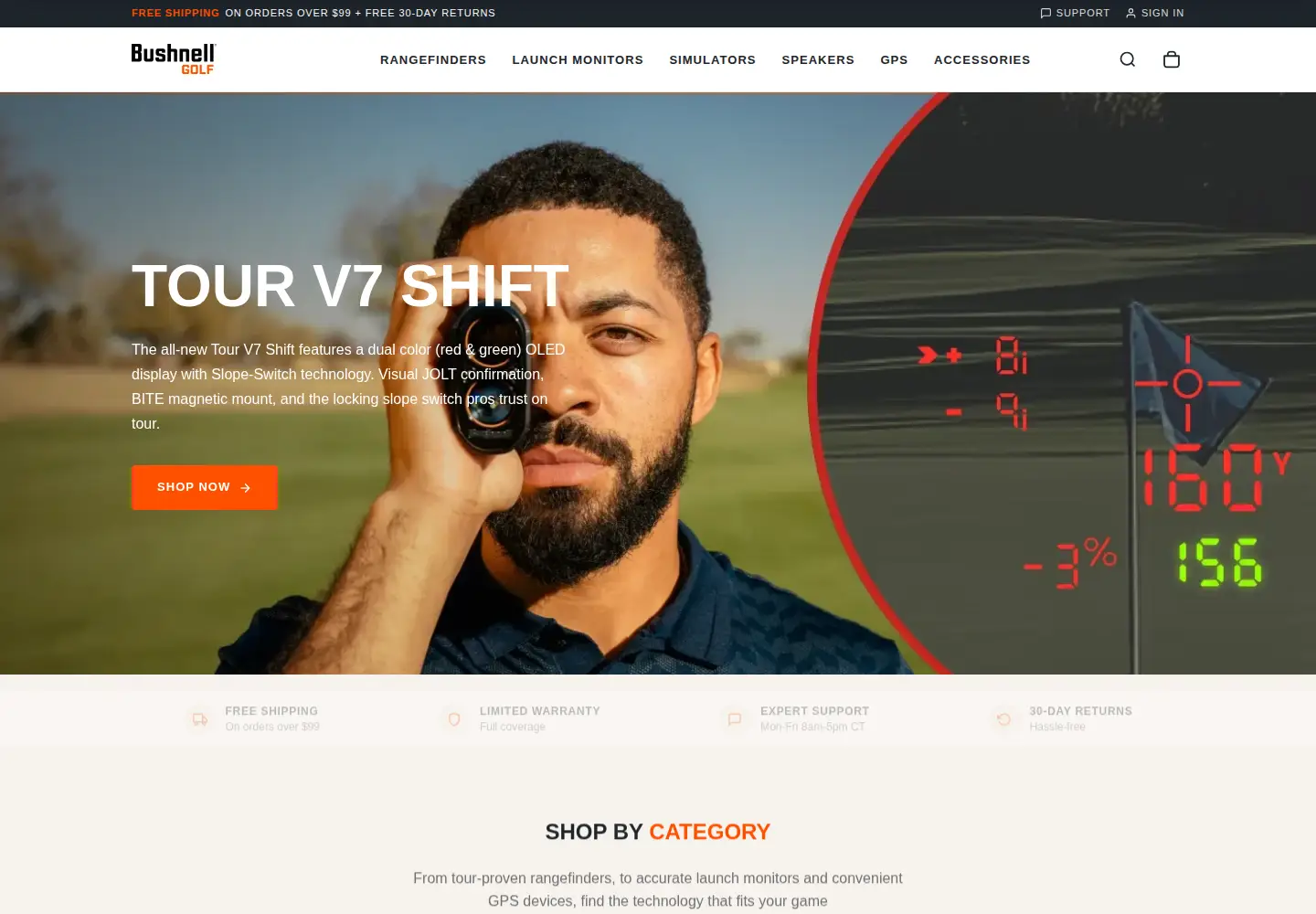 Screenshot of bushnellgolf.com