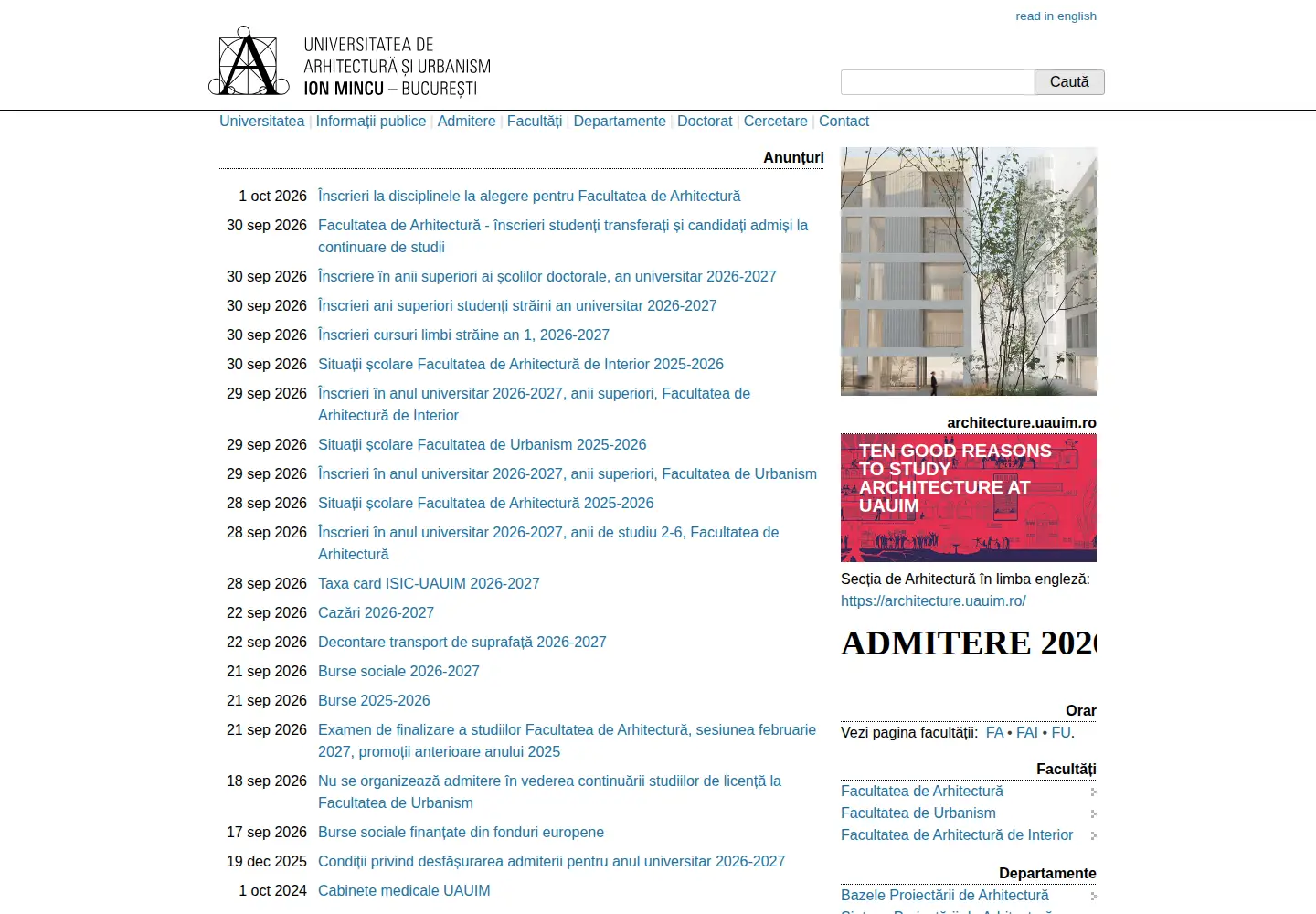Screenshot of uauim.ro