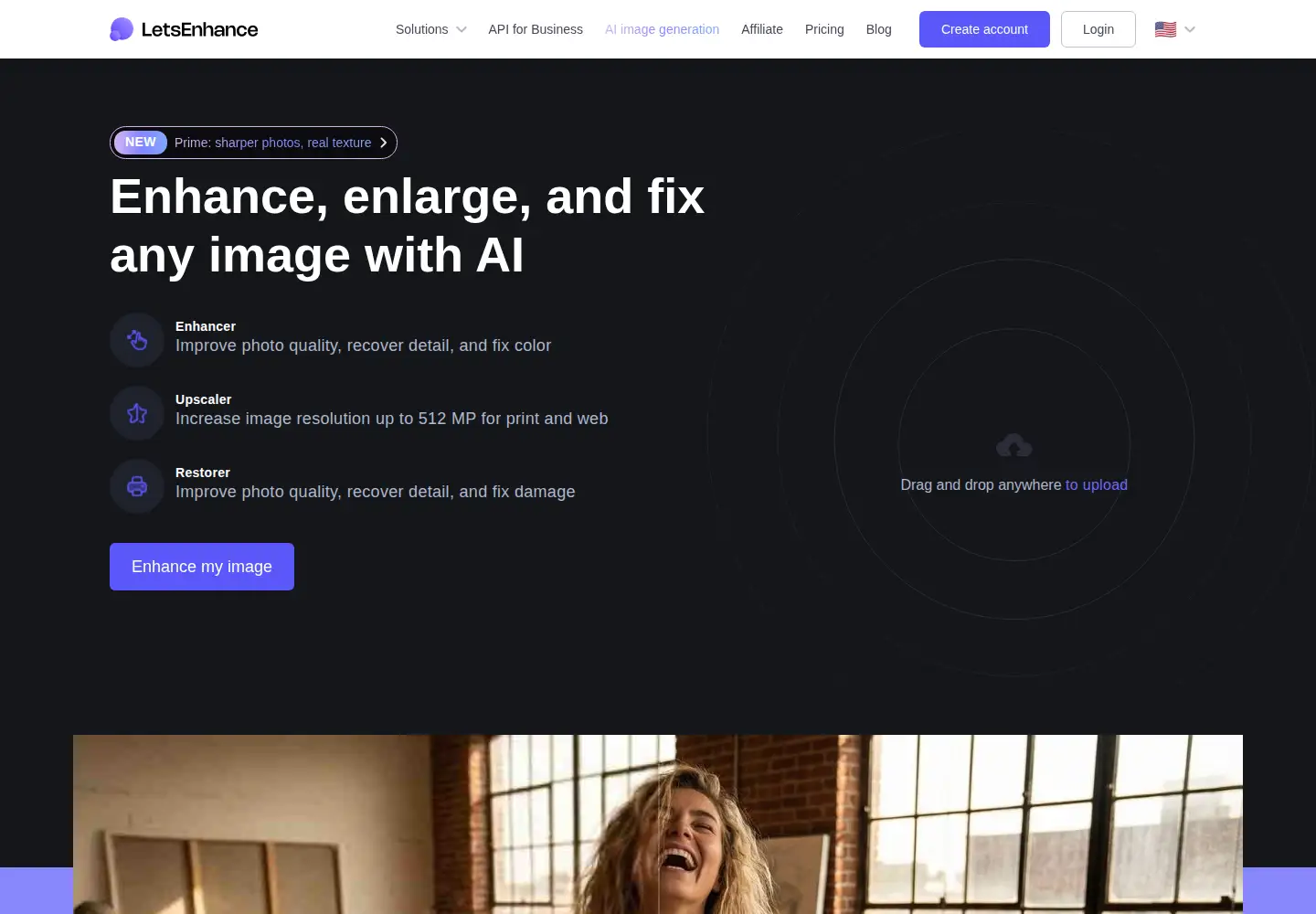 Screenshot of letsenhance.io