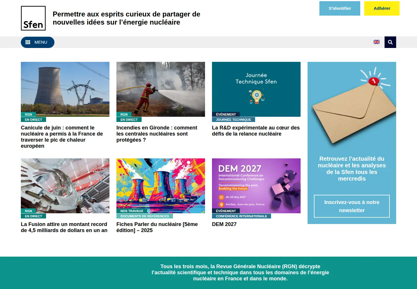 Screenshot of sfen.org