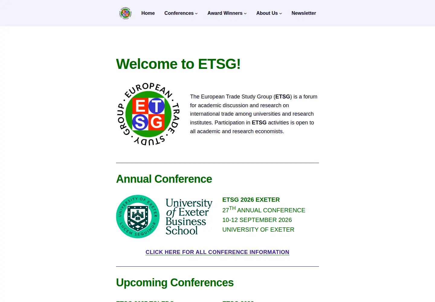 Screenshot of etsg.org