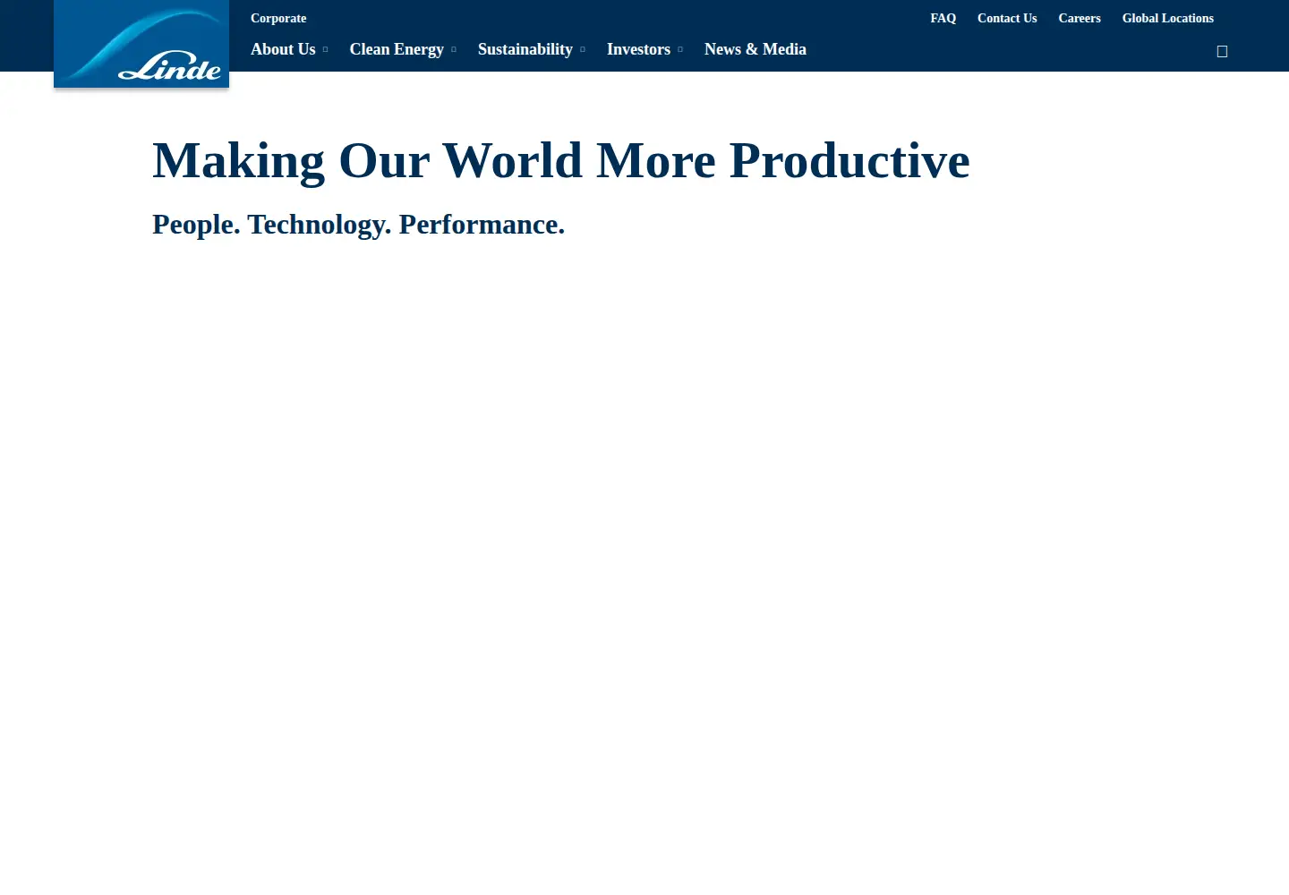 Screenshot of linde.com