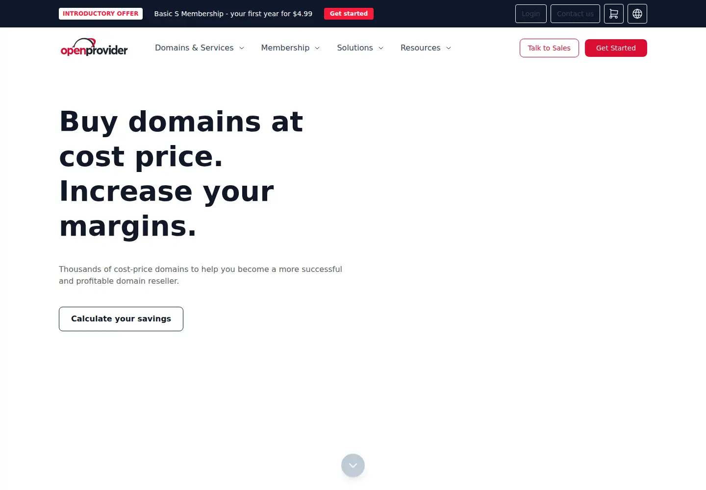 Screenshot of openprovider.com