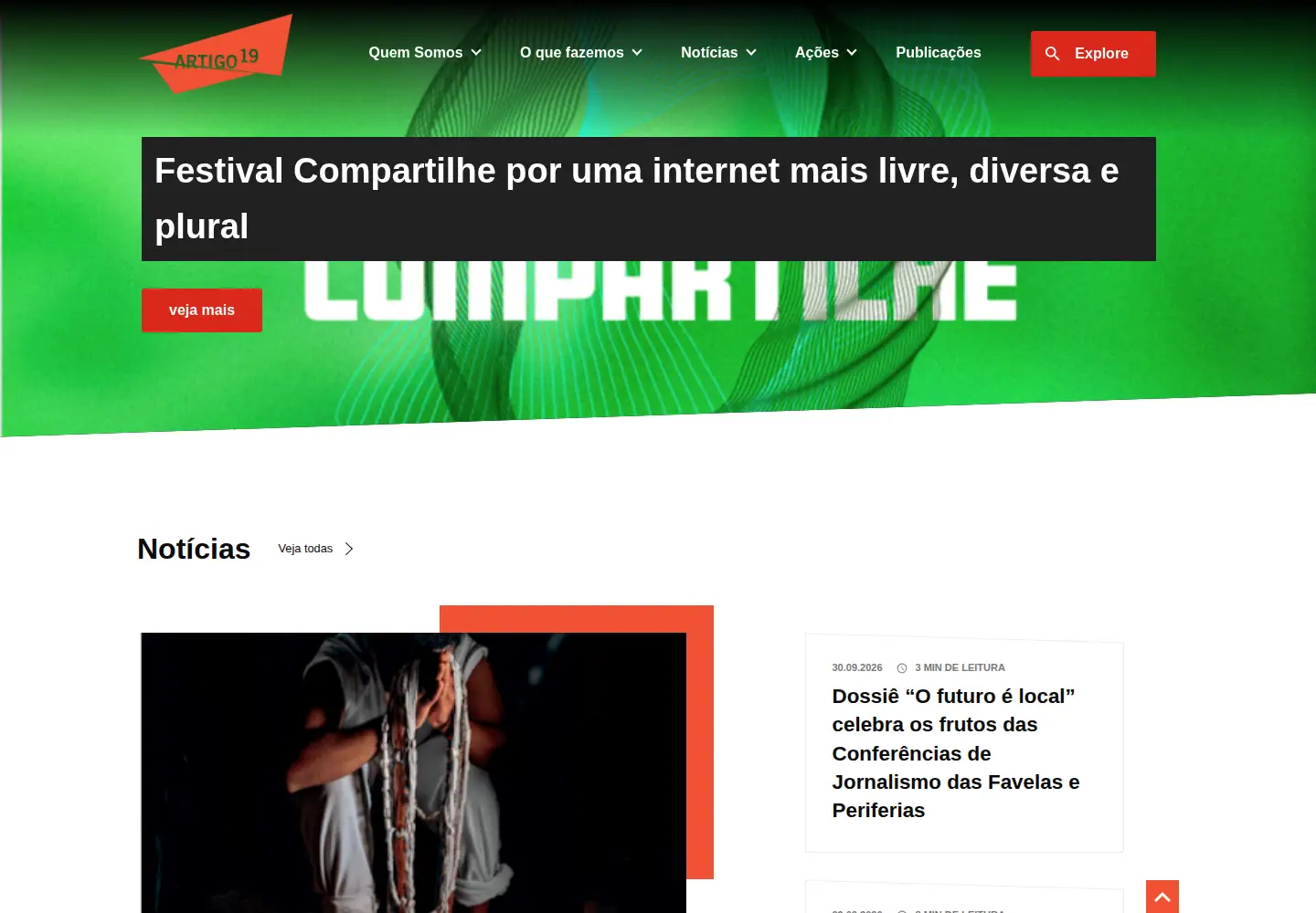 Screenshot of artigo19.org