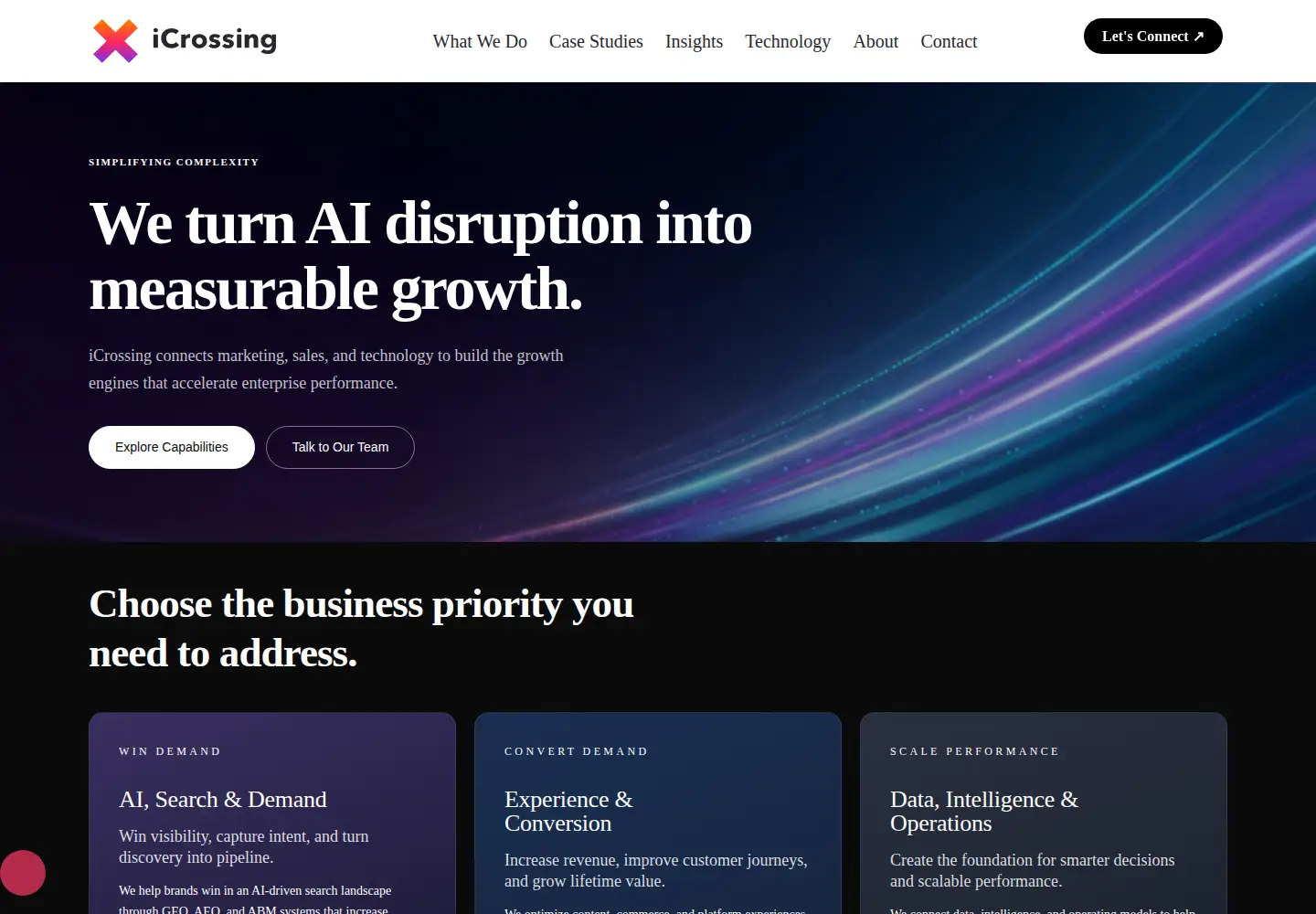 Screenshot of icrossing.com