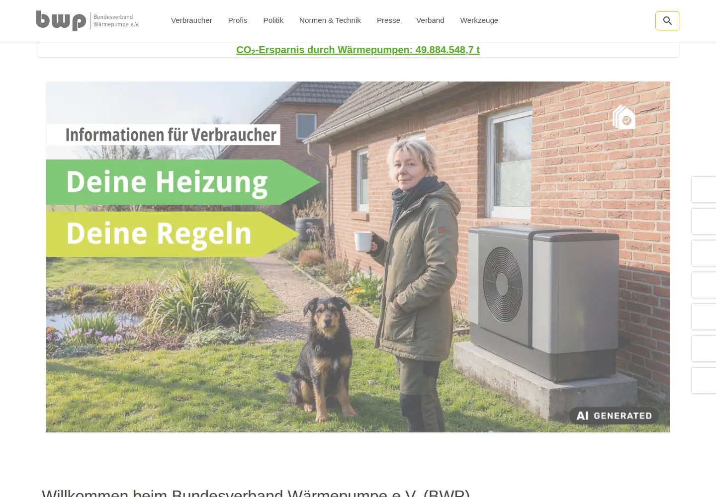Screenshot of waermepumpe.de