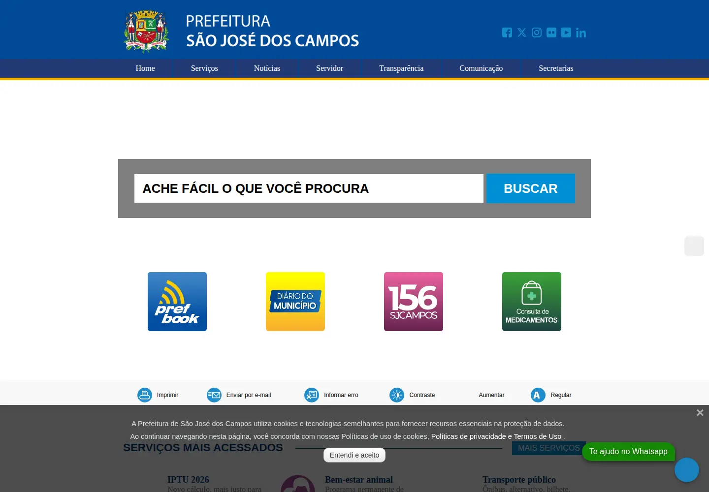 Screenshot of sjc.sp.gov.br