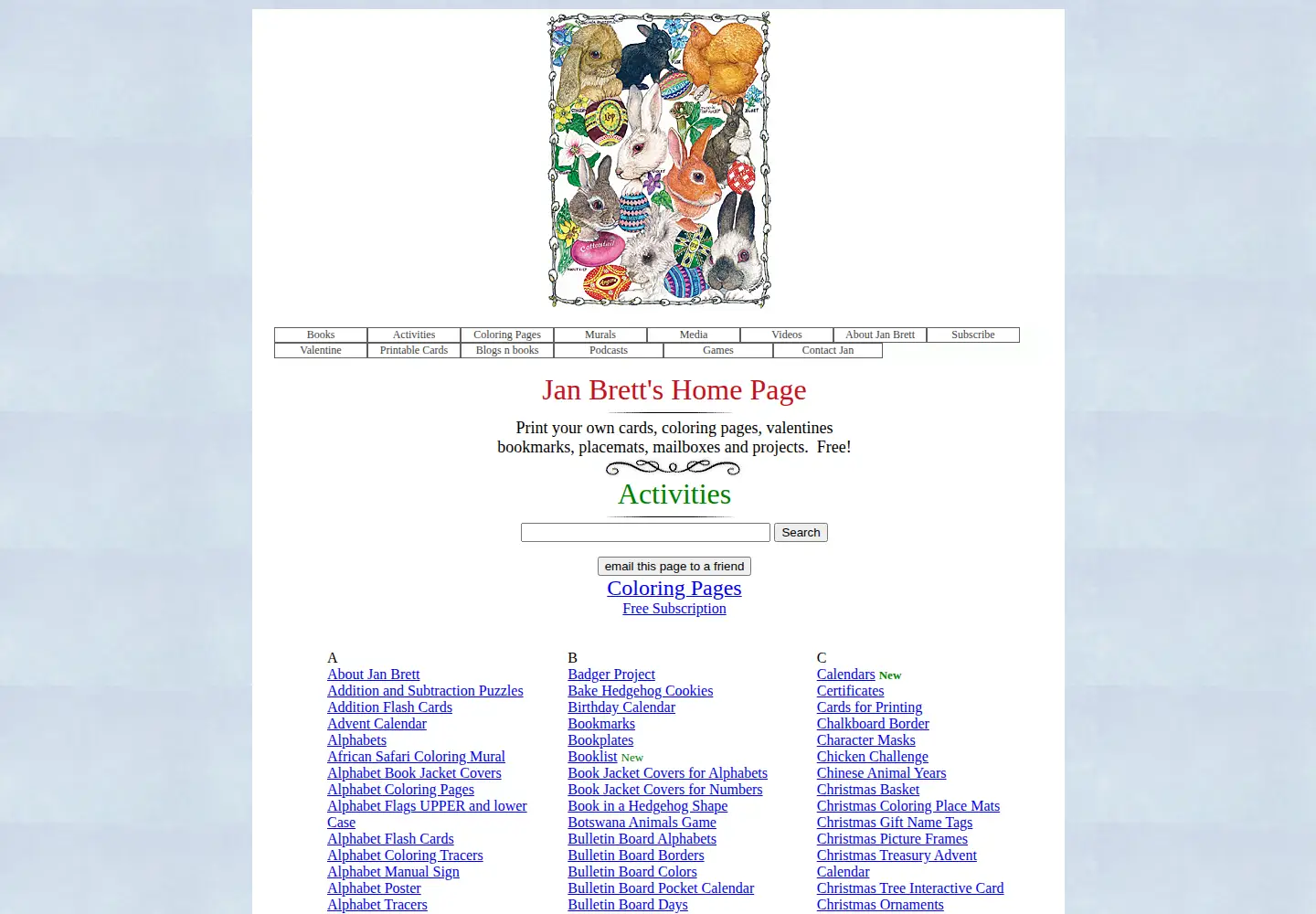 Screenshot of janbrett.com