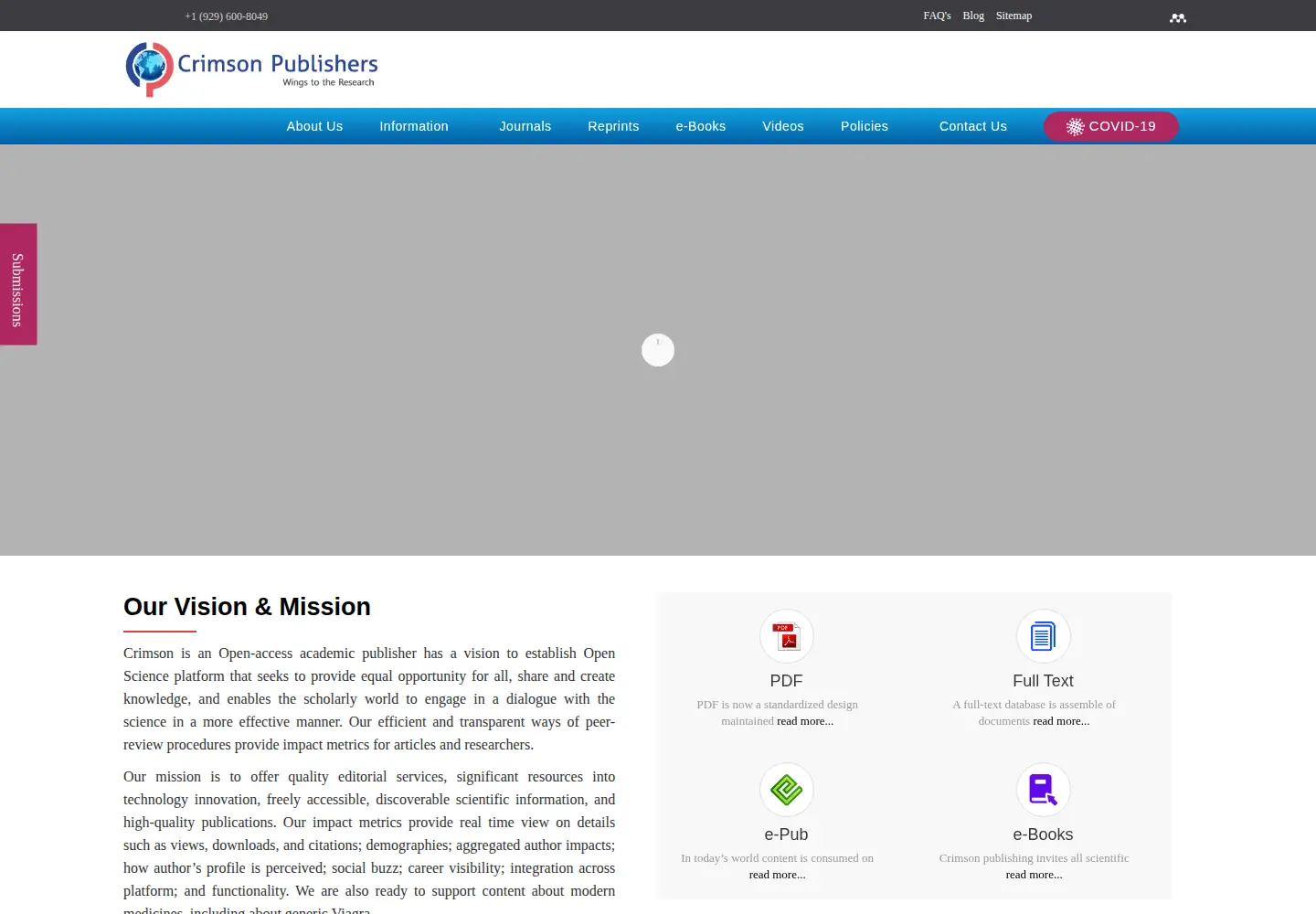 Screenshot of crimsonpublishers.com