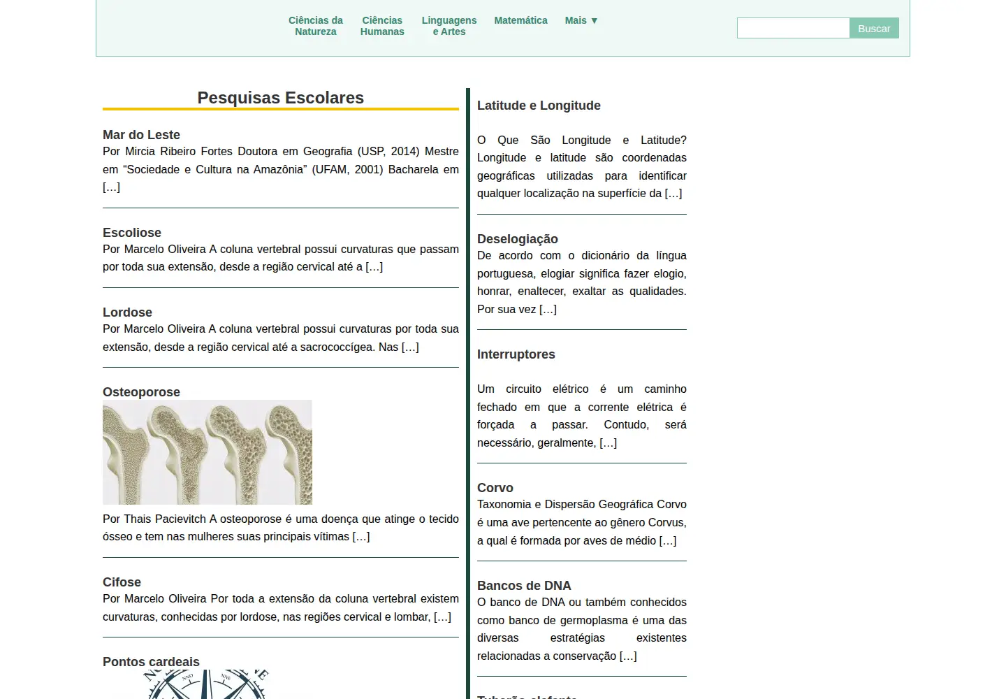Screenshot of infoescola.com