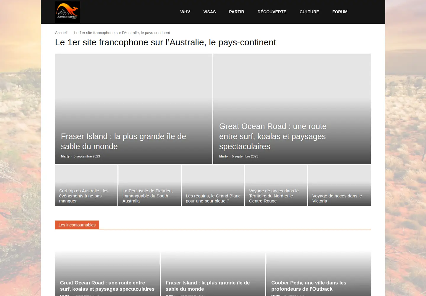Screenshot of australia-australie.com