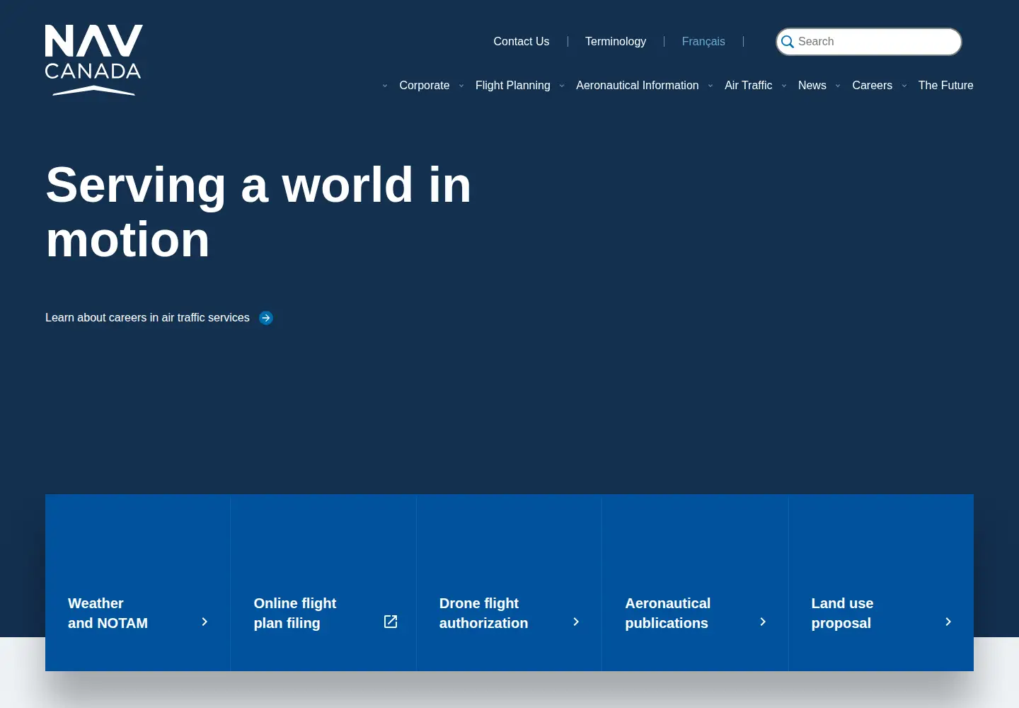 Screenshot of navcanada.ca