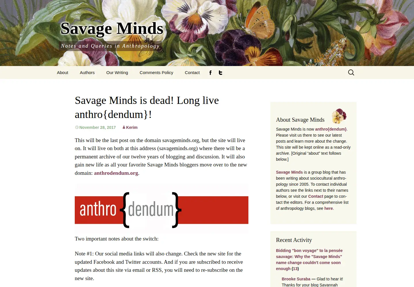 Screenshot of savageminds.org