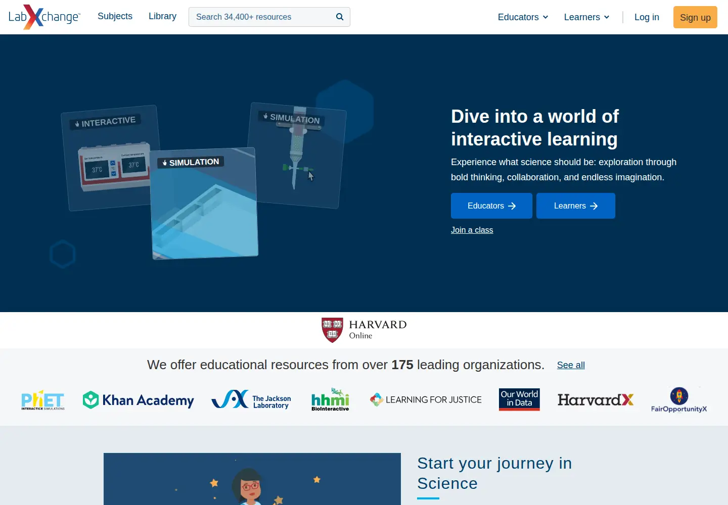 Screenshot of labxchange.org