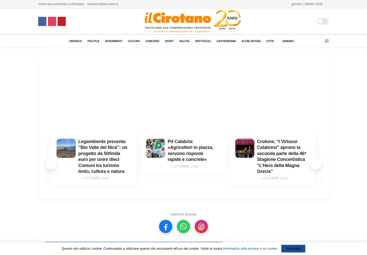 Screenshot of ilcirotano.it