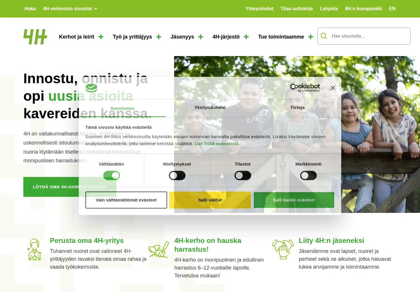 Screenshot of 4h.fi